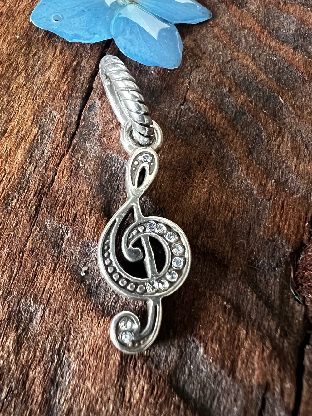 BRIGHTON Musical Note Pendant Dangle Treble Clef Pave Crystals Music Charm